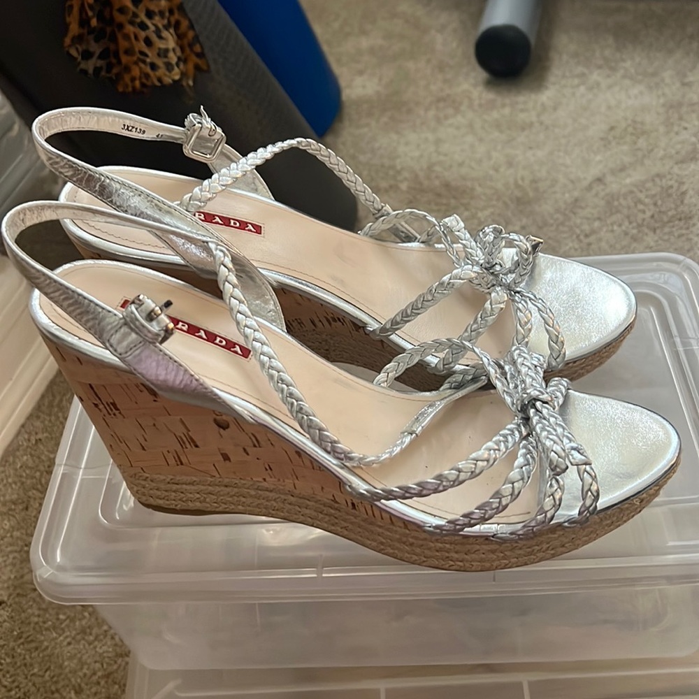 Prada silver platform like new